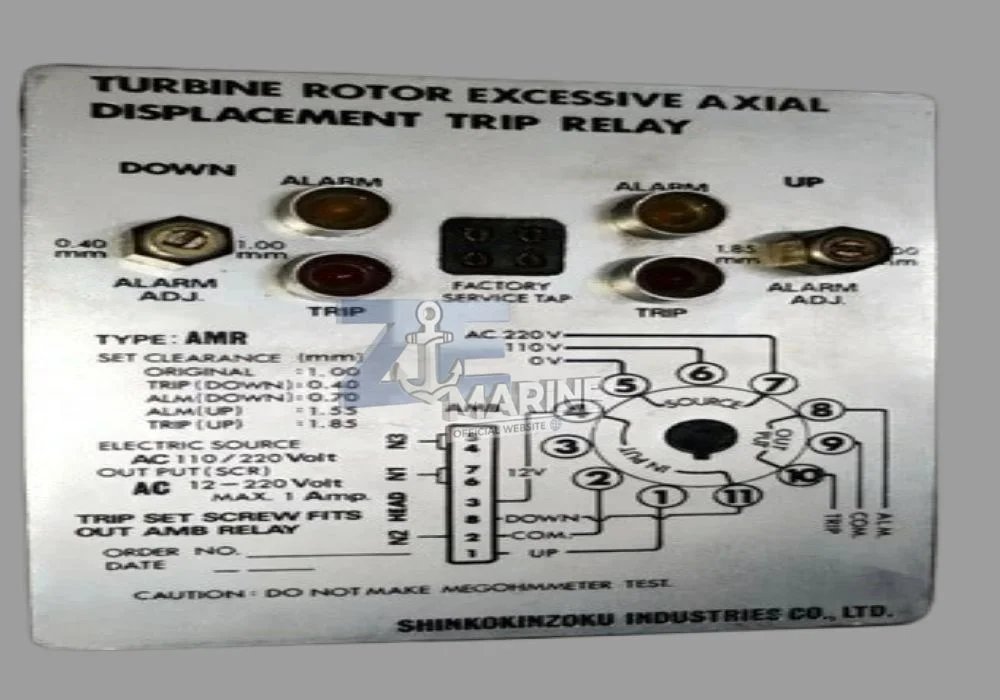 Shinko Amr Turbine Rotor Excessive Axial Displacement Trip Relay